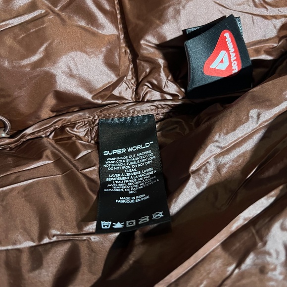 Aritzia Super Puff Puffer Jacket Brown Vegan Leather Women's Size SMALL - Picture 10 of 16